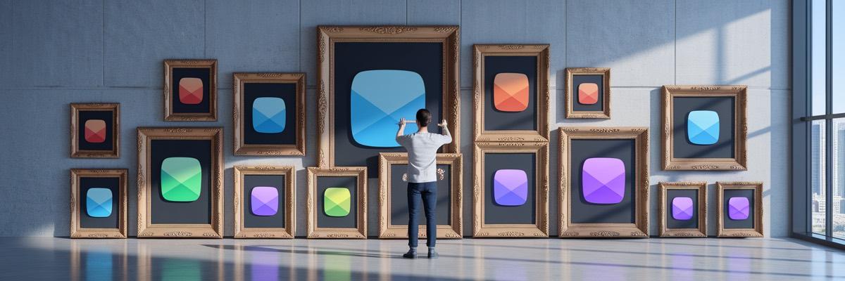 Person curating app store screenshots.